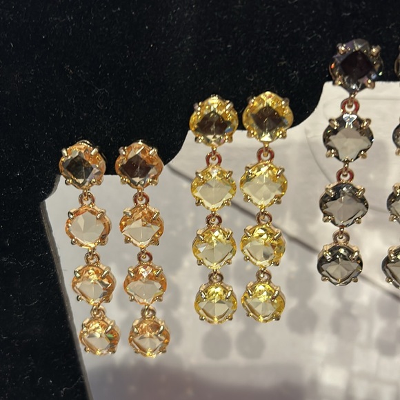 Four Crystal Drop Earrings-4 Colors Avail-Boutique - Picture 5 of 10